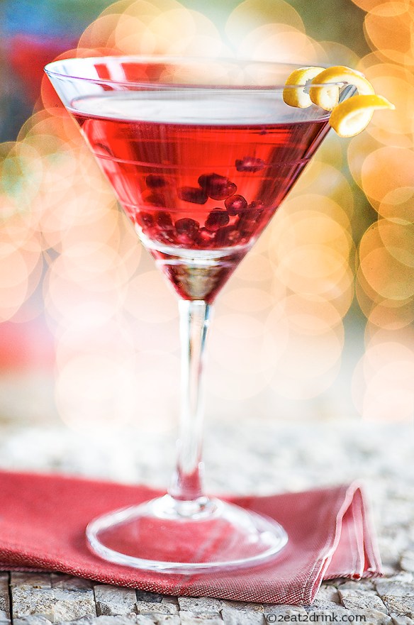 The merry little pomegranate martini. Cheers!